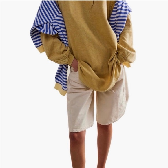 We The Free/Free People Soul Song Camel Oversized Long Sleeve Medium Top - Picture 3 of 11